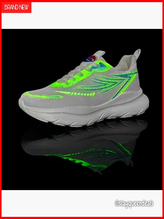 Lightweight Running Sneakers with Arch Support Luminous Lace-Up Athletic Shoes - Picture 3 of 7